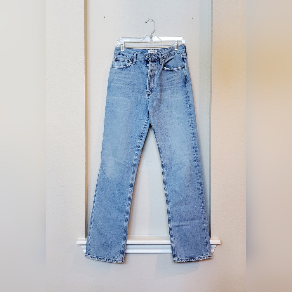 Agolde Lana Blue Straight Leg Jeans Classic Fit